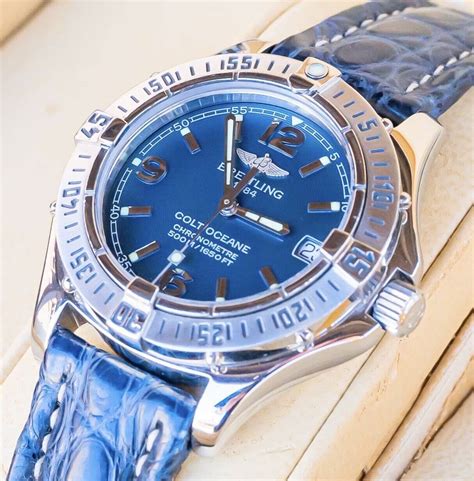 breitling colt a77350|breitling colt automatic blue dial.